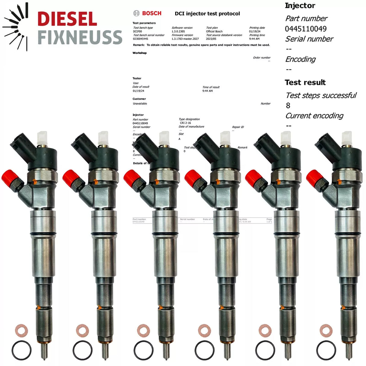 6x Einspritzdüse 0445110049 Injektor BMW E39 525d 525 d 120kW/163PS 13537785983