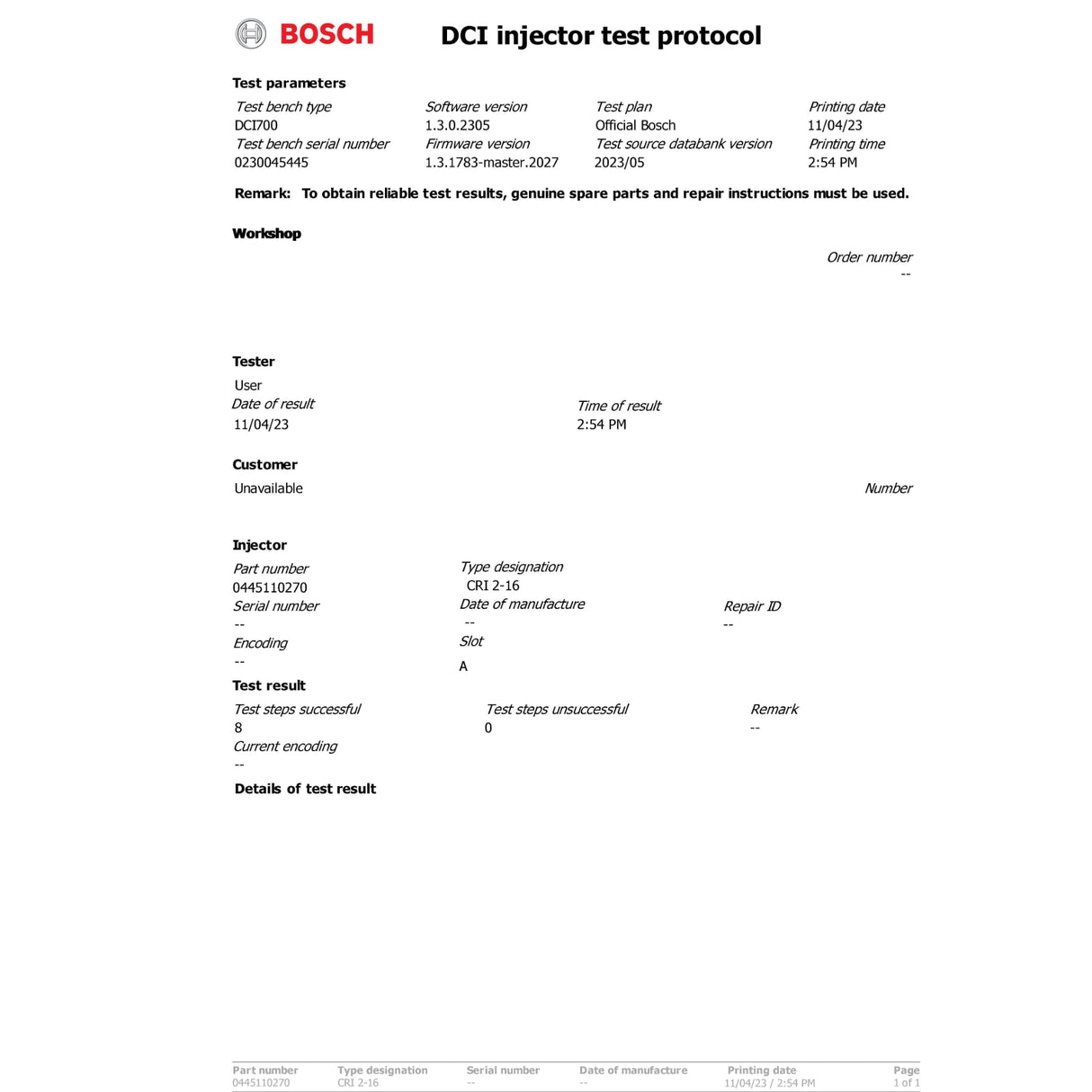 4x Chevrolet Captiva 2.0 CDTI Einspritzdüse Injektor 0445110270 96440397 report