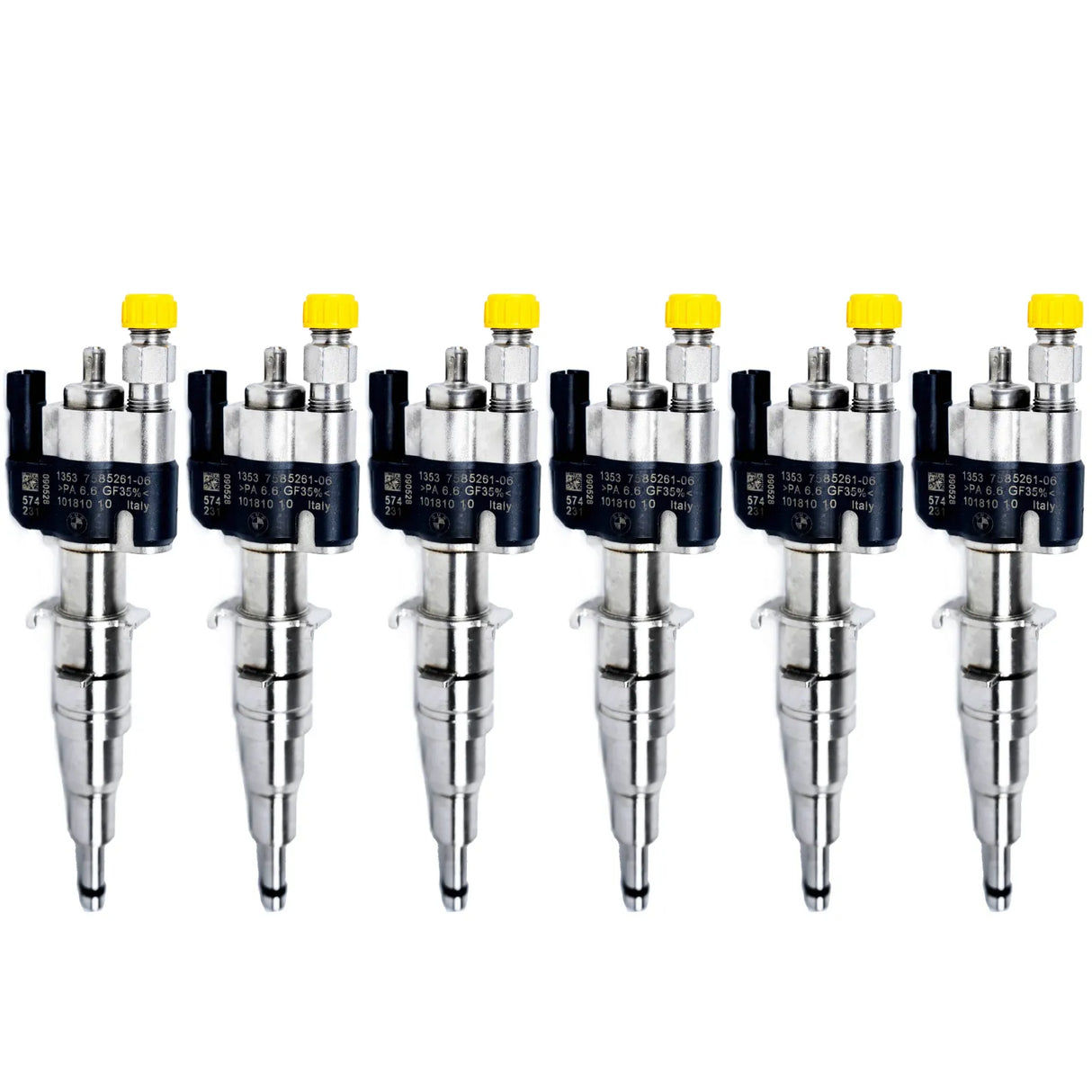 BMW Fuel Injector - VDO/Siemens 13537585261-06 / 13537589048. High-quality fuel injectors for BMW gasoline engines. Compatible with N43, N53, and N52 engine series. Includes copper sealing rings and test report.