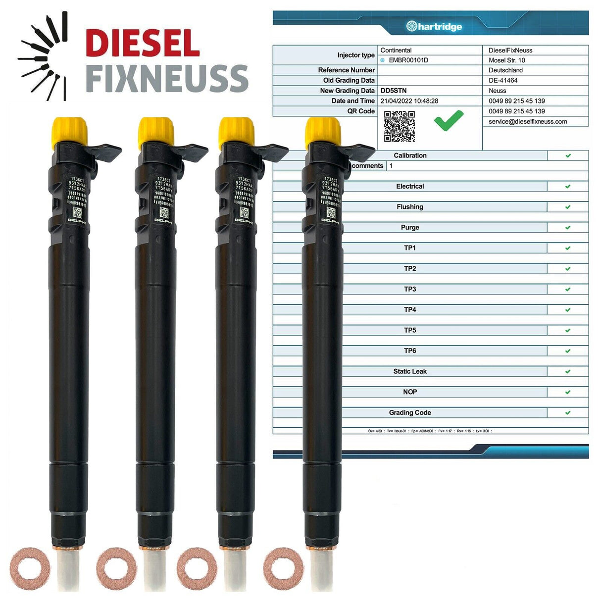 4xEinspritzdüse Injektor Ford Fiat Peugeot Citroen 2,0 TDCI HDI D Multijet