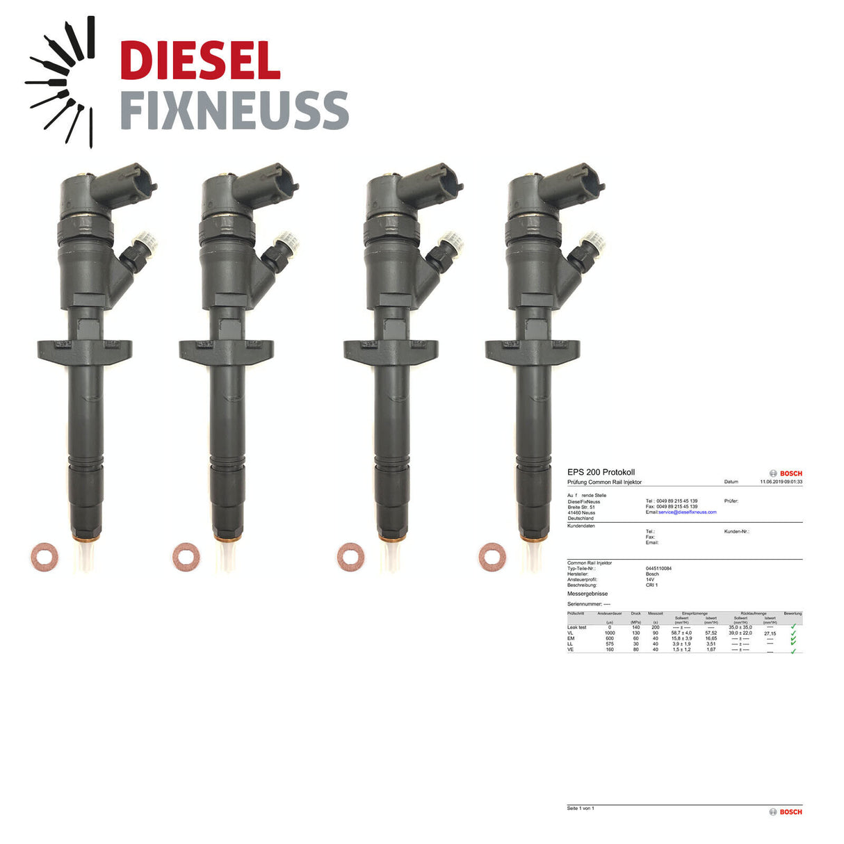4x 2006 Renault Espace 2.2 dCi Einspritzdüse Injector 8200084534 0445110084