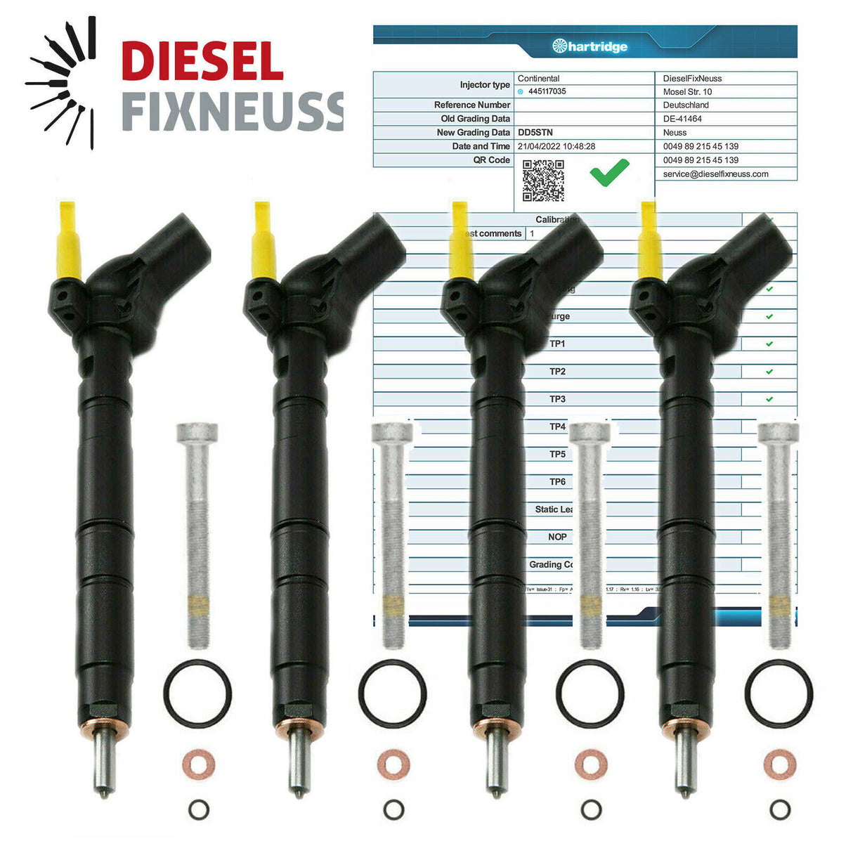 4x Mercedes Injektor Einspritzdüse 445117035 A6510702987 W204 W212 W166