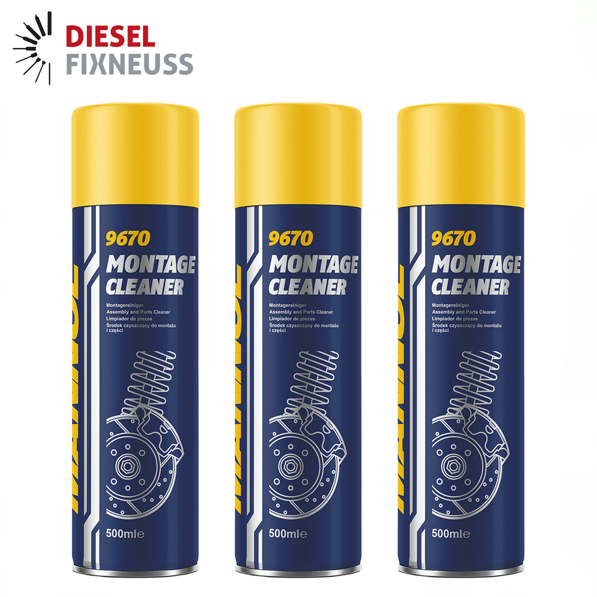 MANNOL 9670 Montage Cleaner Bremsenreiniger Teilereiniger Entfetter 3x500 ml