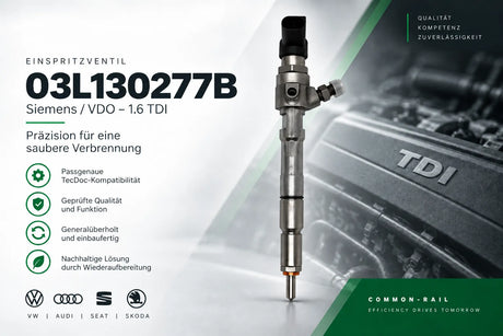 03L130277B Einspritzventil Siemens/VDO für VW 1.6 TDI – CAYA Injektor
