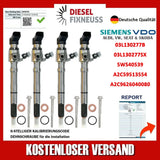 4x Injecteur 03L130277B Siemens VW Moteur CAYA 1,6 TDI CONTINENTAL VDO