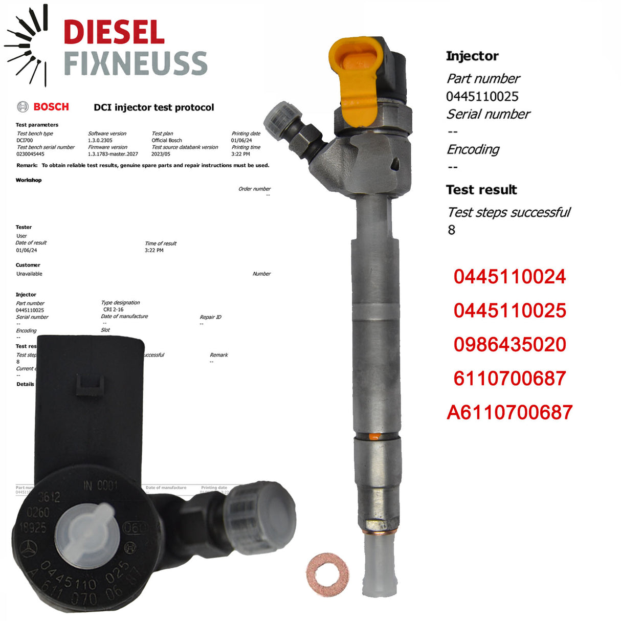 Injektor-Mercedes-CDI-C-KLASSE-A6130700687 0445110025