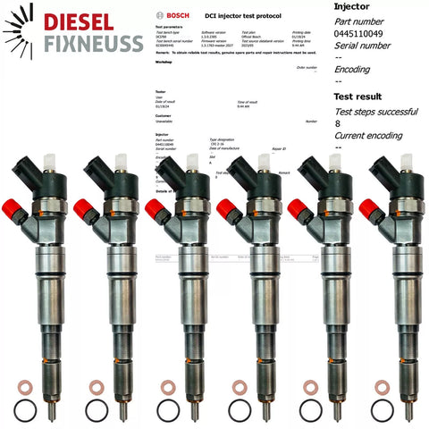 6x Einspritzdüse 0445110049 Injektor BMW E39 525d 525 d 120kW/163PS 13537785983