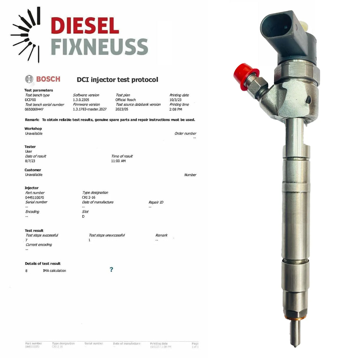 EINSPRITZDÜSE INJEKTOR MERCEDES-BENZ | 0445110069, 0445110070, 0445110105