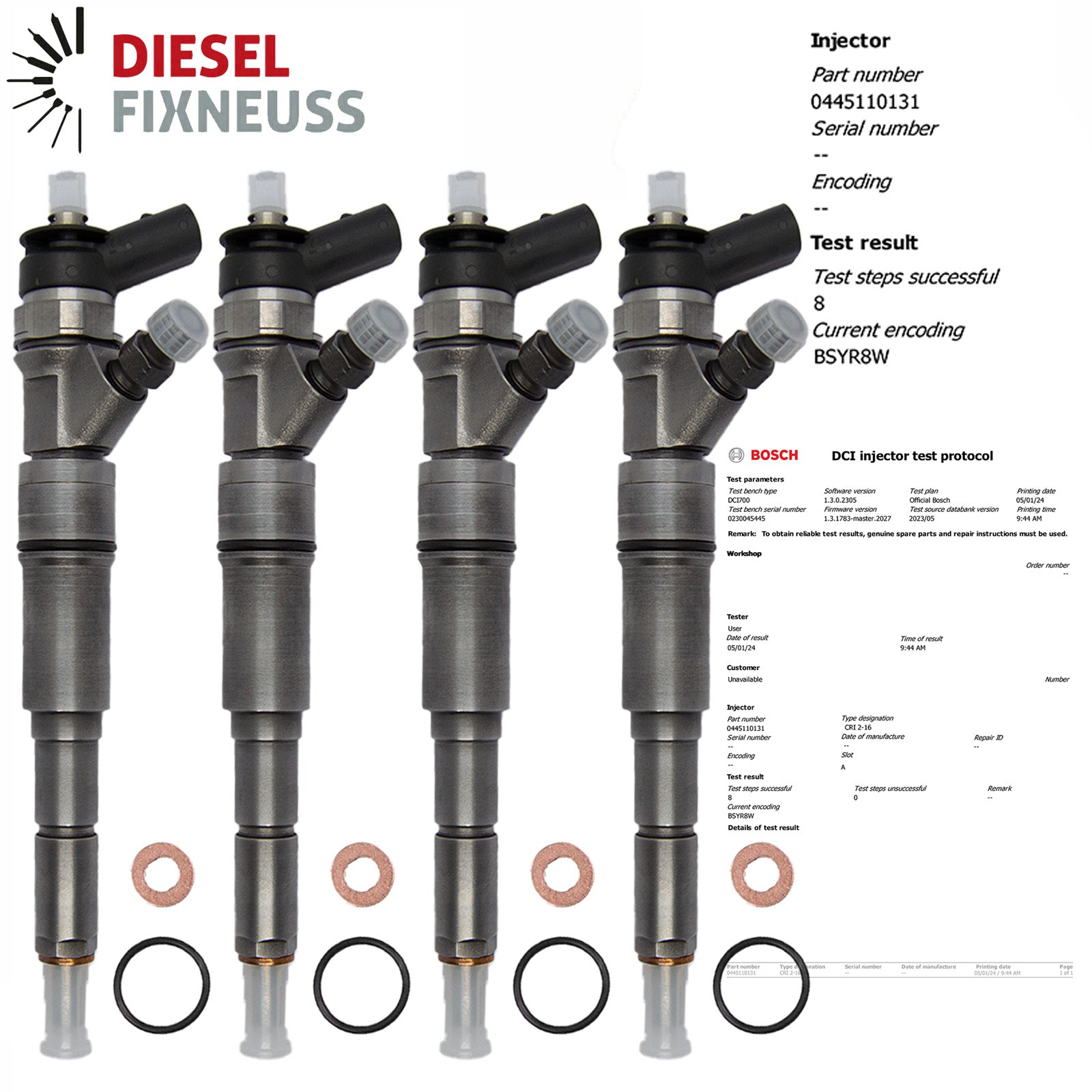 4x Injektor Einspritzdüse 0445110131 7789661 7789670 BMW E46 320+30d BOSCH