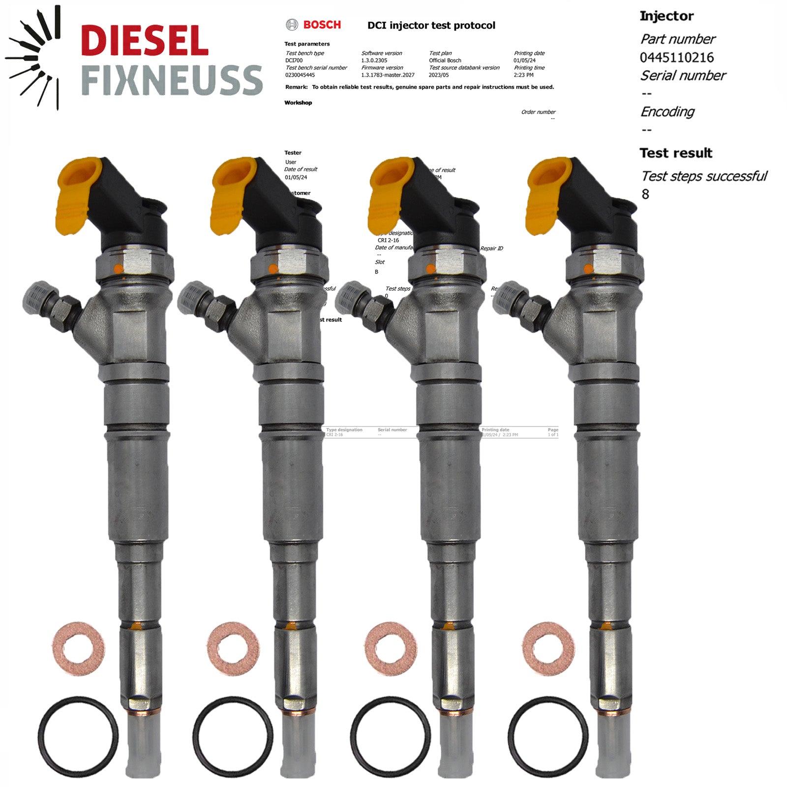 4x Einspritzdüse Injektor Bosch 0445110216 13537790093 für BMW 1er 3er 5er X3 X5