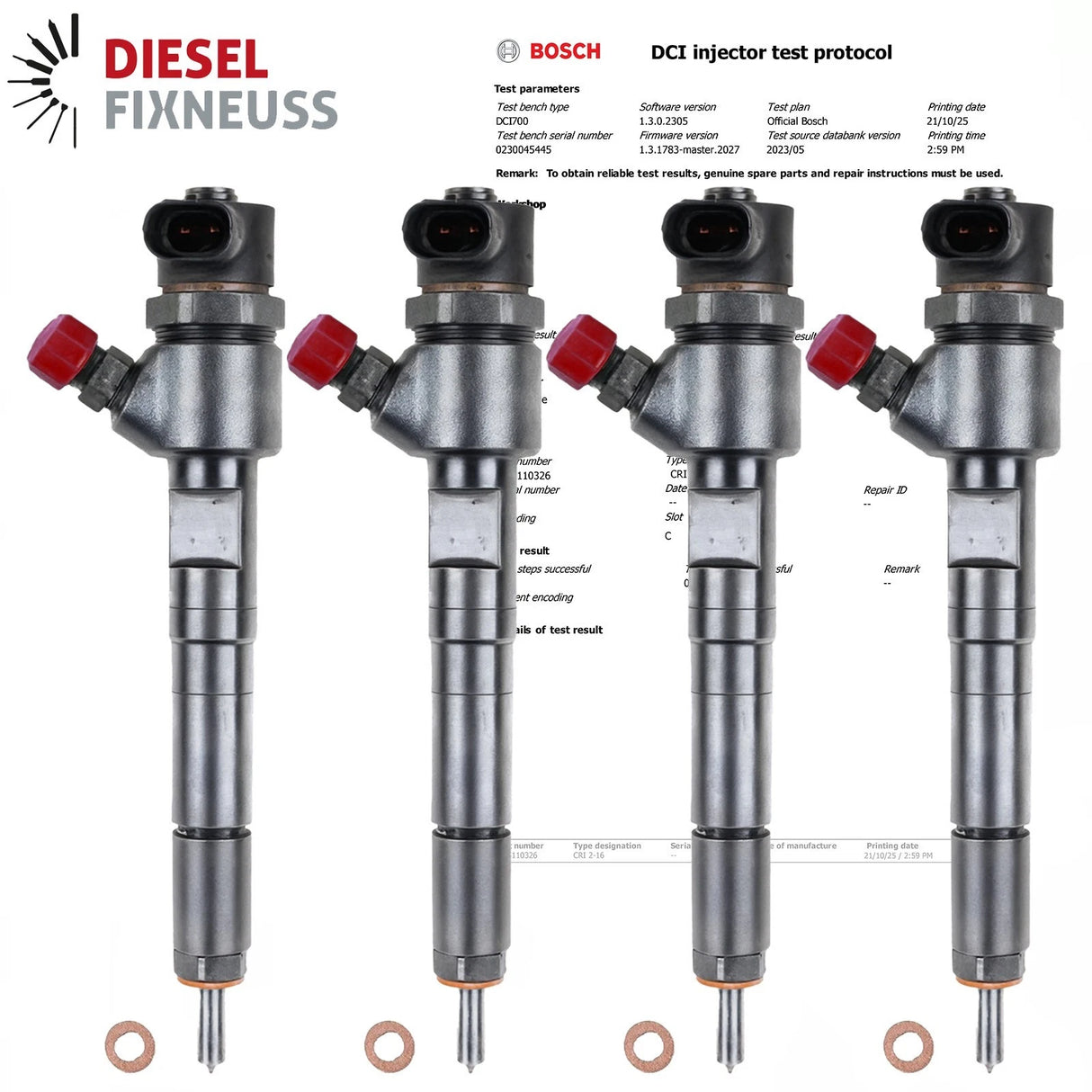 4x Bosch Einspritzdüse 0445110326 Injektor 0986435200 Corsa d B Astra j 1.3 CDTI