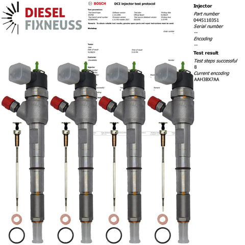 4 x Iniettore Bosch Fiat 1.3 D Mj Ford 1.3 Tdci Suzuki 1.3 Ddis 0445110351