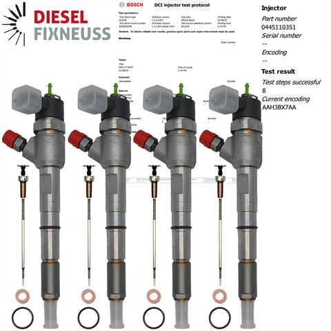 Fiat Peugeot Opel 1.3 CDTI Multijet 4x Einspritzdüse Injektor 0445110351