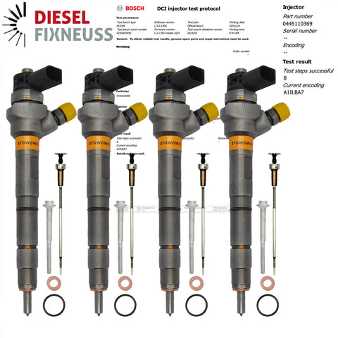 4X Injecteur 2.0 Tdi Audi VW 0445110369 Cff Cfh Cfg 03L130277J