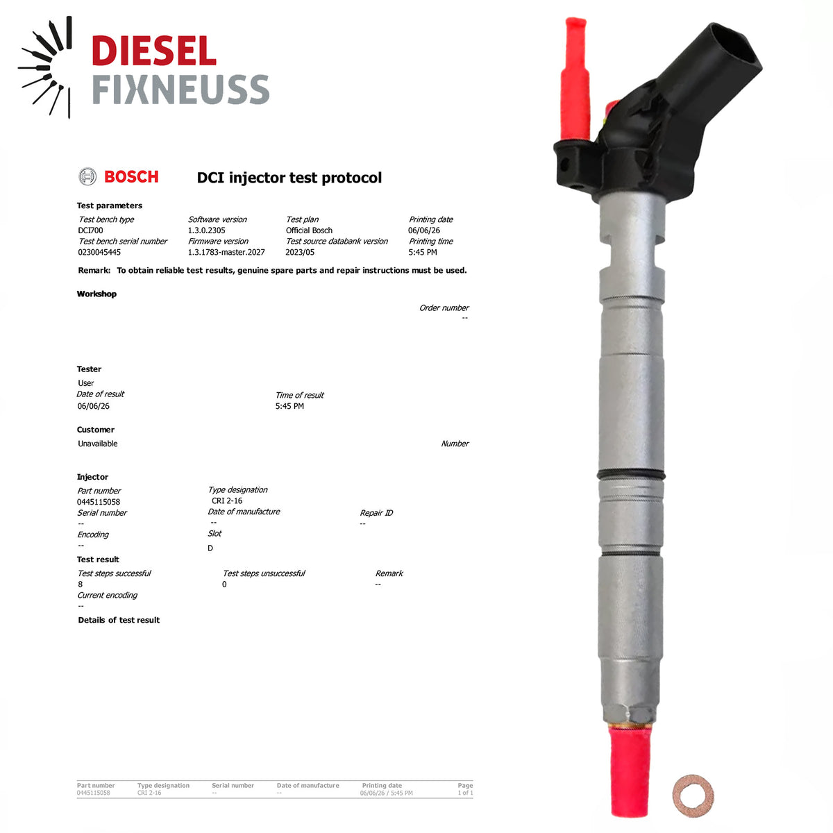 Bosch Einspritzdüse 0445115058 Injektor Audi A4 A5 3.0 TDI A8 Q7 4.2 0986435364