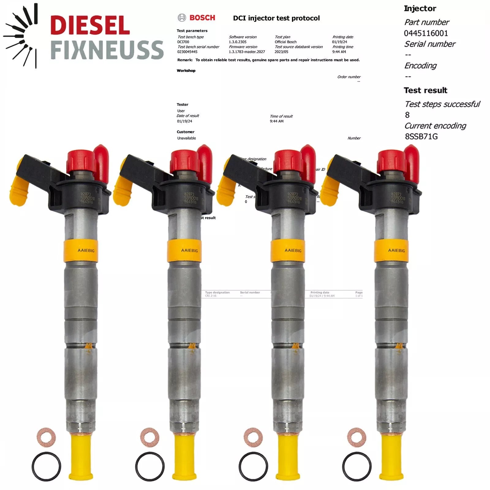 4x Einspritzdüse 0445116001 BMW 0986435363 7797877 7797878 7809190