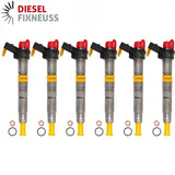 6x BMW Diesel Injectors (0445116024) - Compatible with BMW 525d, 530d, X5, X6, 3.0d and many other models including E60, E90, F10 series. Includes O-rings and BOSCH test report. Fits 2.0D (120KW/163PS, 130KW/177PS) and 3.0D (150KW/204PS, 170KW/231PS, 180KW/245PS) engines.