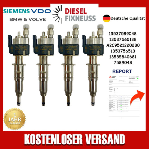 4x Passt für N43 N53 BMW Benzin Einspritzdüse 13537589048 VDO 13537565138-01