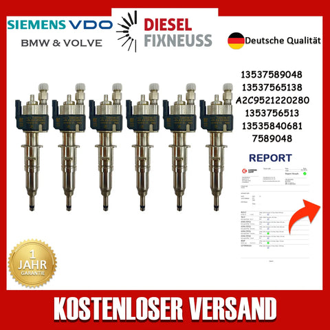 6x Passt für N43 N53 BMW Benzin Einspritzdüse 13537565138-01 VDO 13537589048