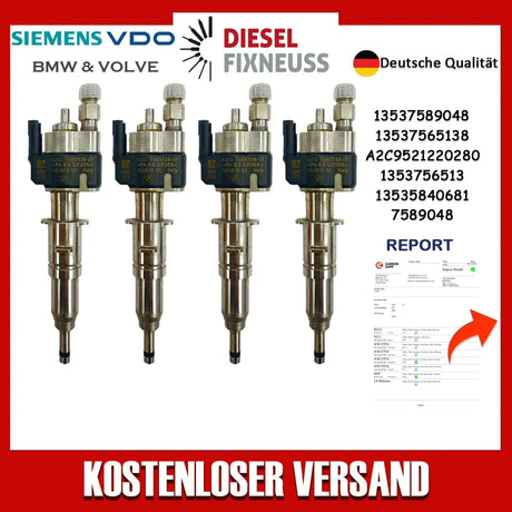 4x Passt für N43 N53 BMW Benzin Einspritzdüse 13537589048 VDO 13537565138-01