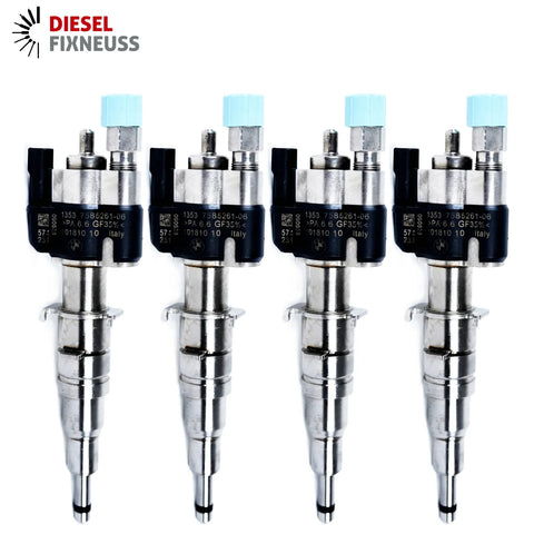 BMW Fuel Injector - VDO/Siemens 13537585261-06 / 13537589048. High-quality fuel injectors for BMW gasoline engines. Compatible with N43, N53, and N52 engine series. Includes copper sealing rings and test report.