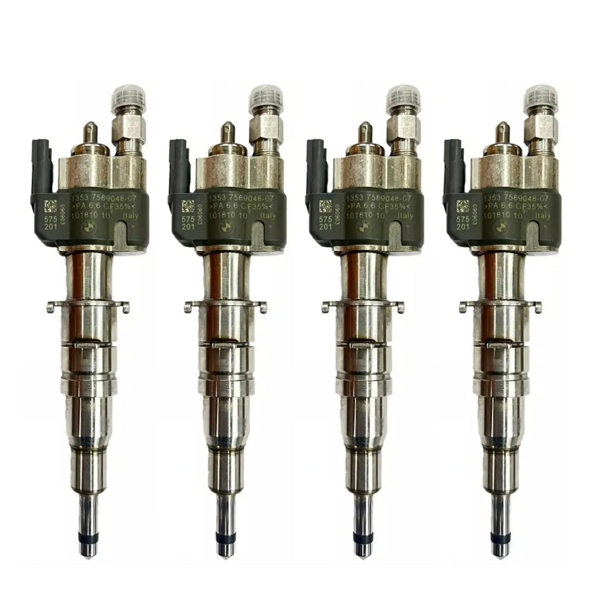 4x Fuel Injector BMW 1/3/5 Series | Part No: 13537589048-07/13537565138 Benzin | Compatible with N45/N43/N53 Engines | Includes Copper Ring, O-Ring, Test Report | 1-Year Unlimited Mileage Warranty