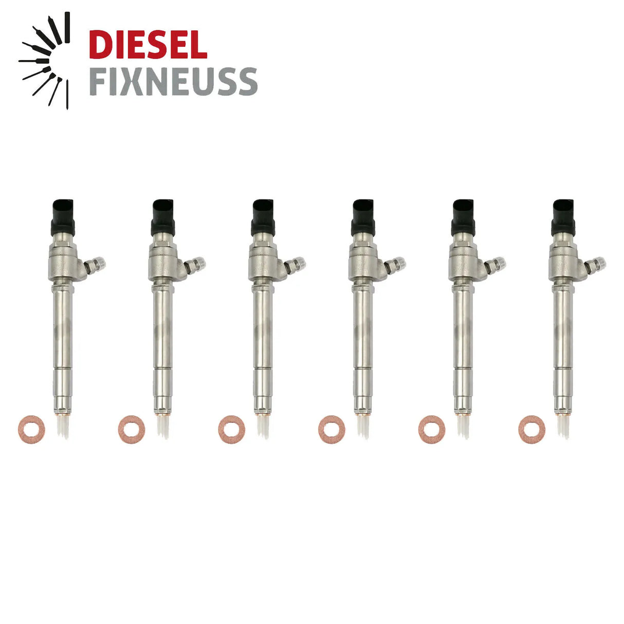 6x Siemens Diesel 4H2Q-9K546-AF injector for Land Rover Discovery III (L319) 2.7 TD 4x4 (07.2004-09.2009) and Range Rover Sport I (L320) 2.7 D 4x4 (02.2005-03.2013). Suitable for vehicles with 2720cc, 140kW/190PS, 276DT(TDV6) engine. Reference number LR006495 and LR008836.