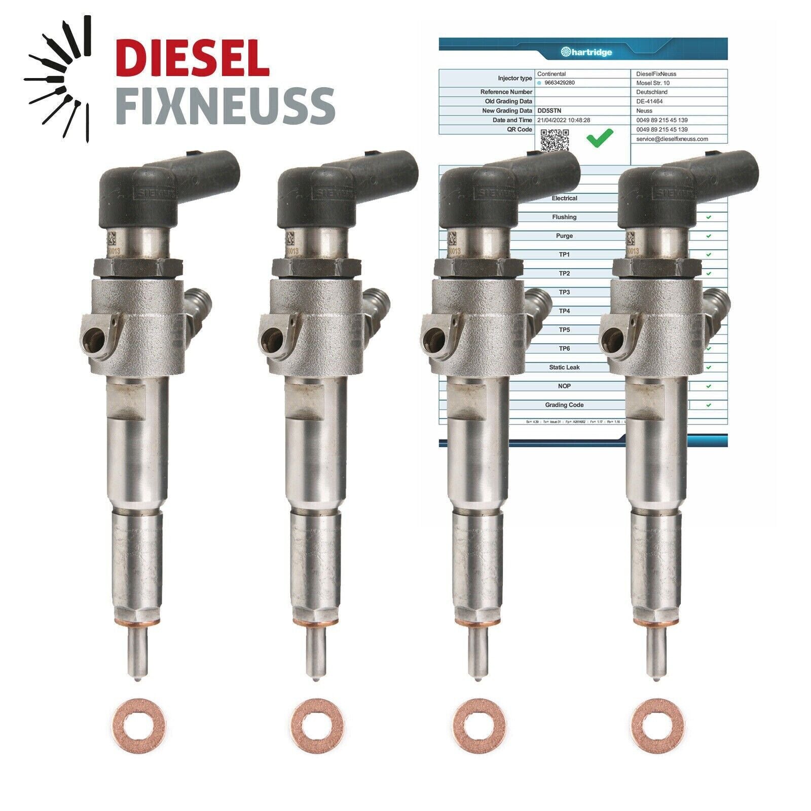 4x Injecteur 9663429280 5WS40149-Z A2C59511612 Siemens Peugeot Citroen 1.4 HDI L