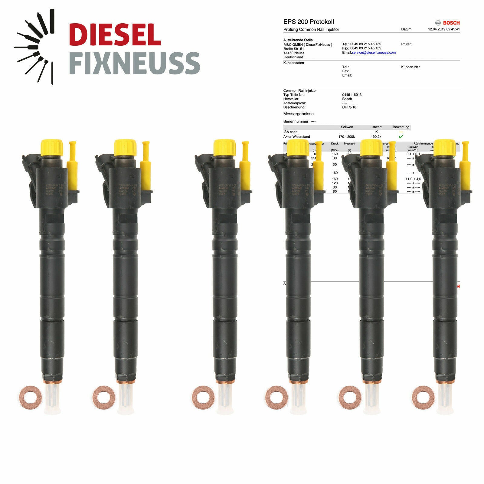 6x Einspritzdüse 0445116013 Land Rover Discovery 4 Range Range Rover Sport piezo