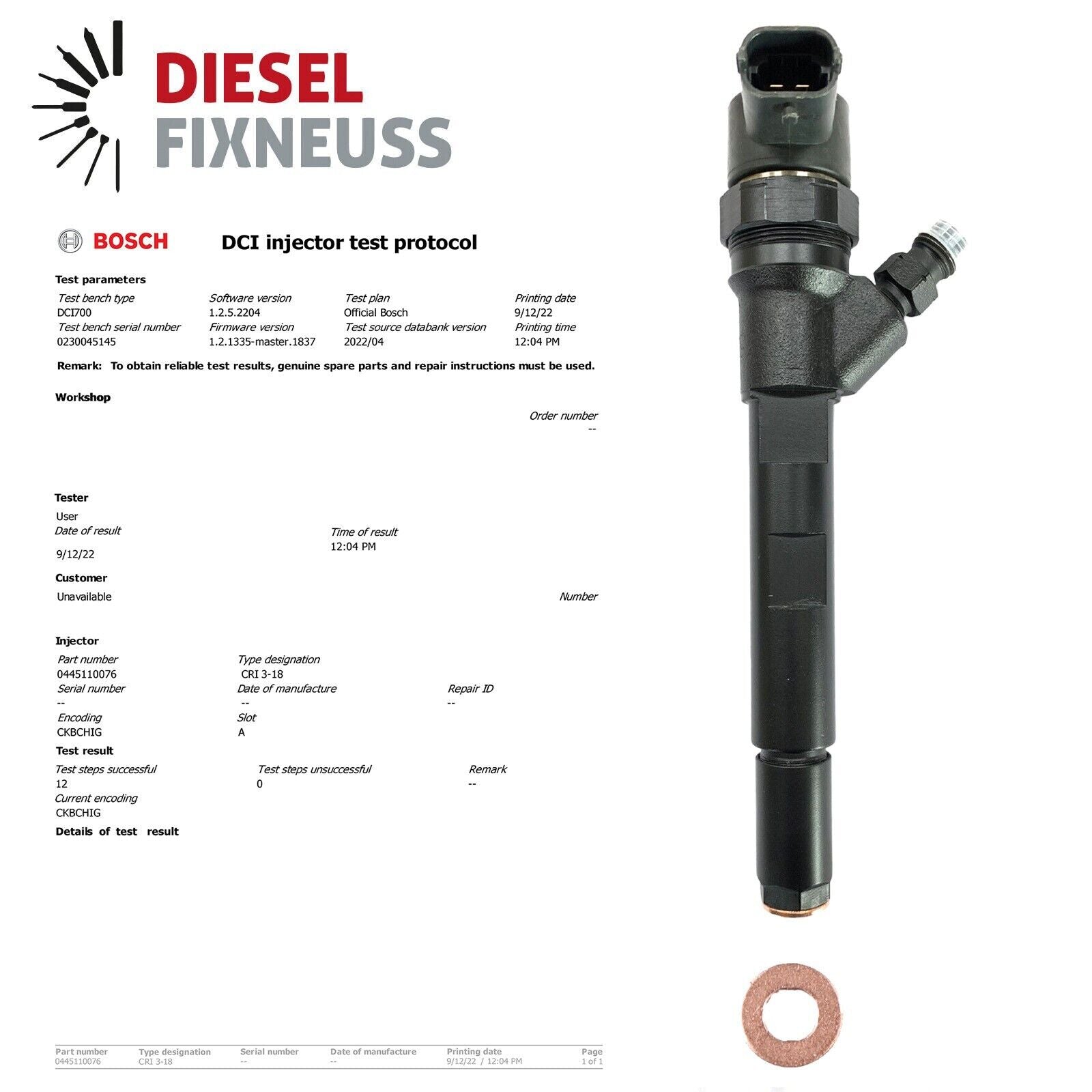 4x Bosch Einspritzdüse 0445110076 Injektor Citroen Fiat Peugeot 2.0 HDi 2.2 HDi