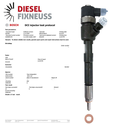 EINSPRITZDÜSE Injector Bosch 0445110322 Lancia 55214192 1.3 Multijet 55209803