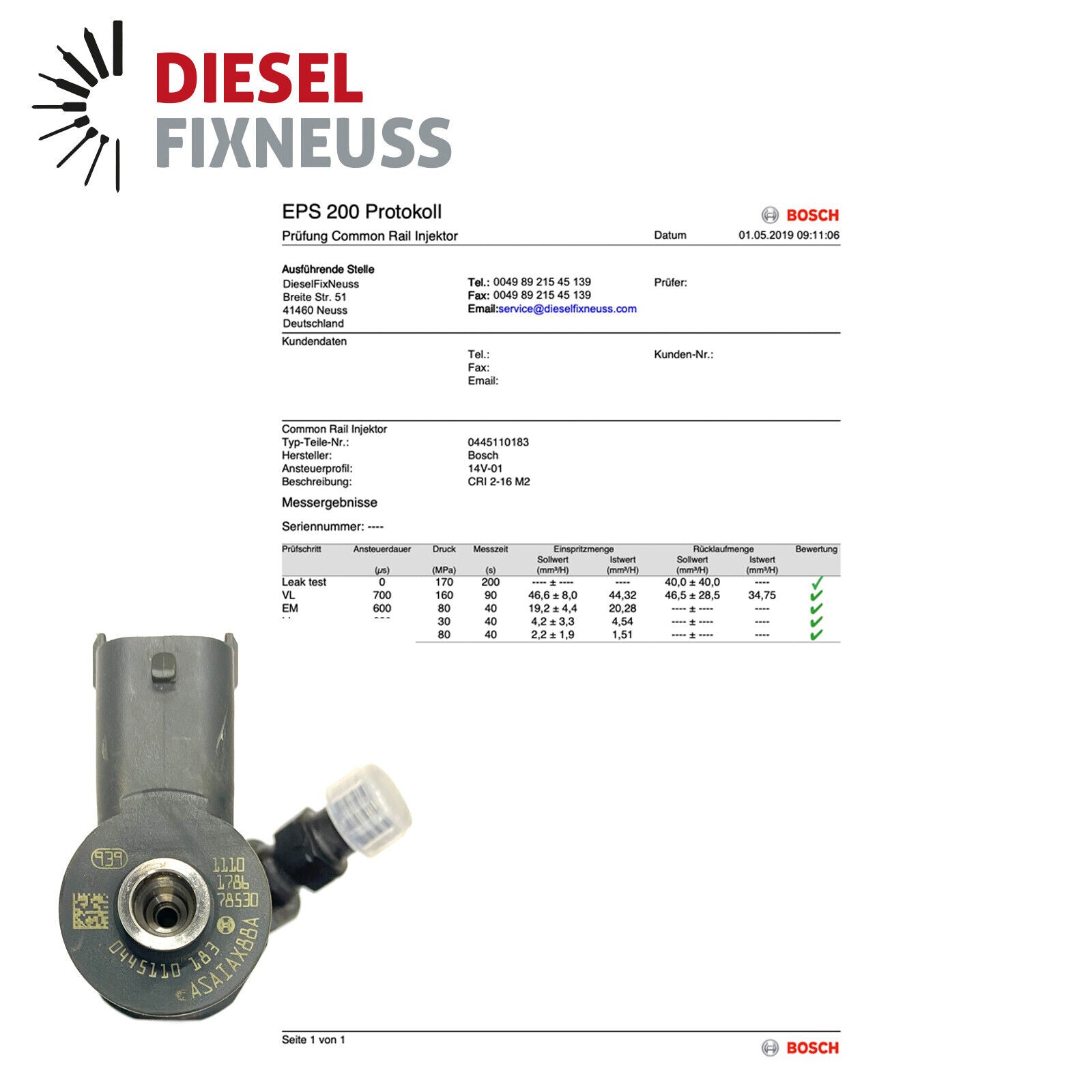 0445110183 4x Injecteur Bosch Fiat 1.3 Multijet 1.3 D Multijet Opel CDTi 5519787