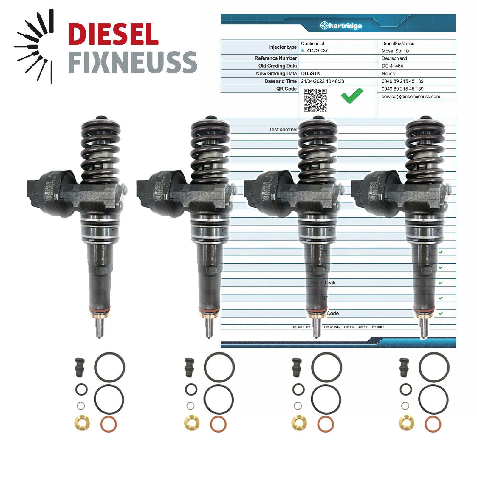 4x 038130073AJ / 0986441556 / 0414720037 PUMPE-DÜSE-EINHEIT BOSCH