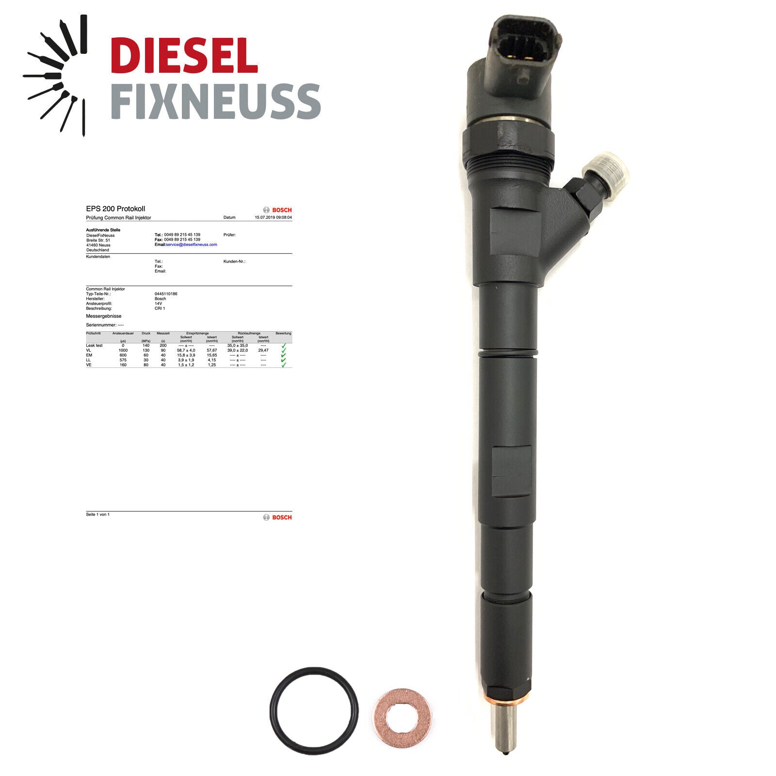 Injektor Einspritzdüse Bosch 0445110186 KIA 0986435182 0445110186 0445110279