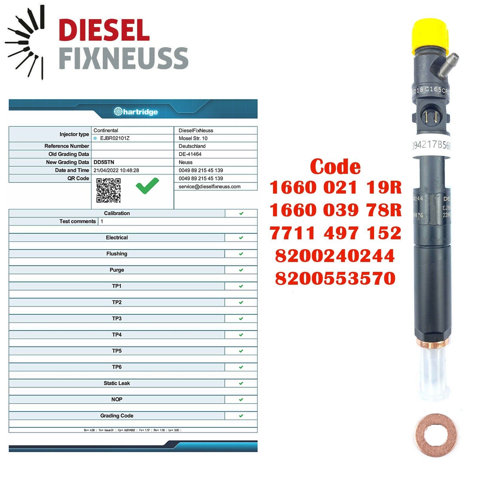 4x Renault Dacia 1.5dci injecteur EJBR02101Z 28232242 EJBR01701Z EJBR04101D