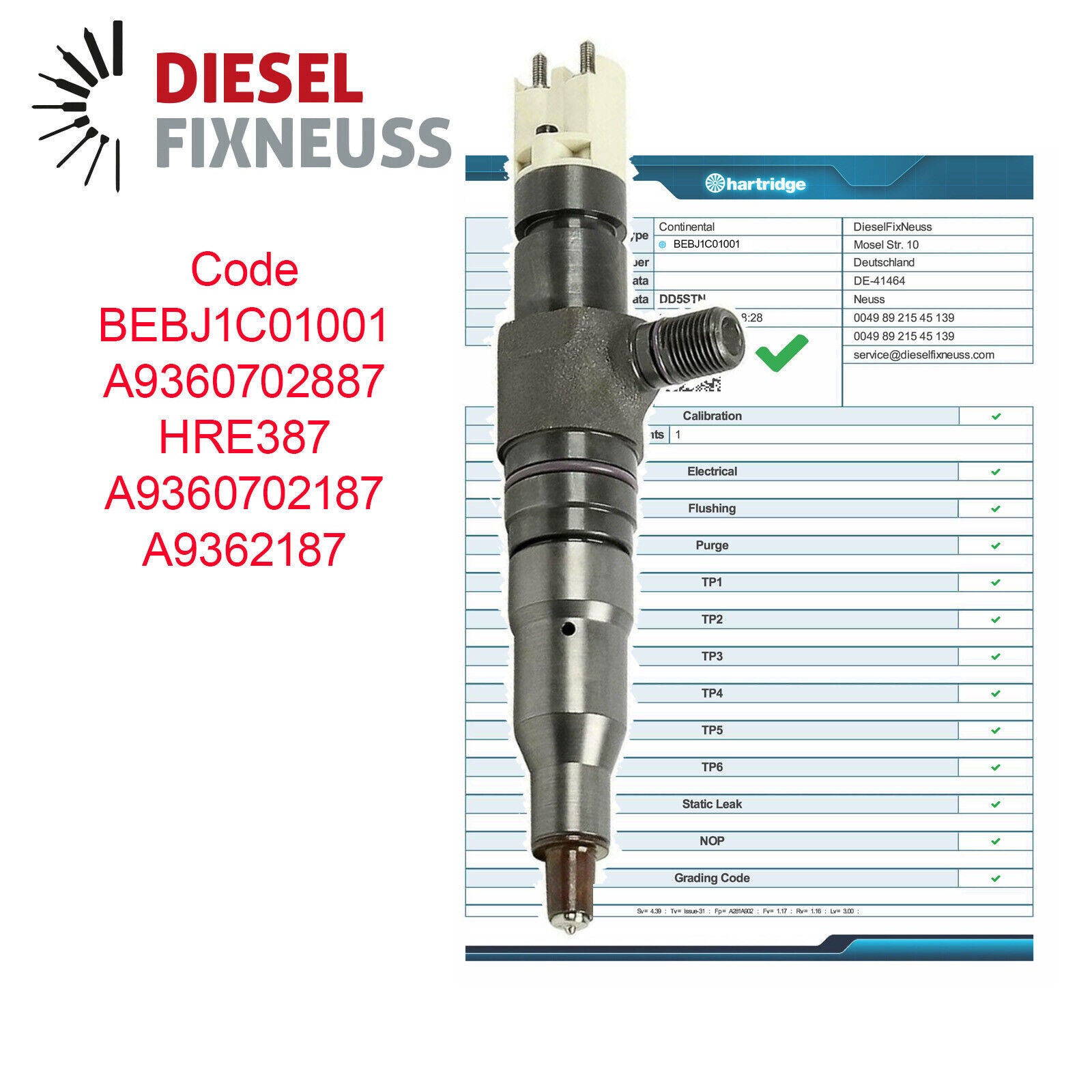 MERCEDES ACTROS ATEGO ANTOS AROCS FUEL INJECTOR A9360702187 BEBJ1C01001