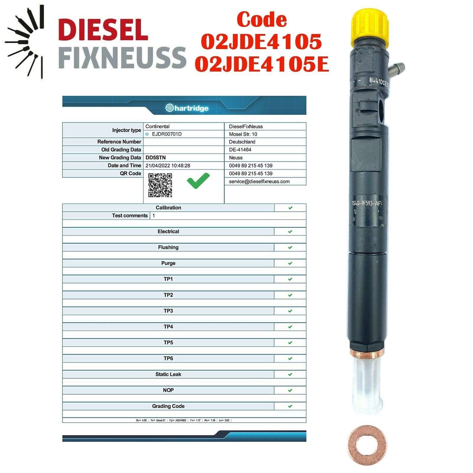 4 x FORD MONDEO 2.2 TDCI DIESEL INJECTOR EJDR00701D