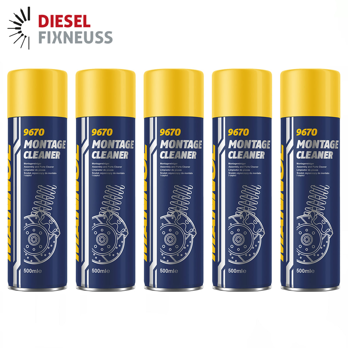 MANNOL 9670 Montage Cleaner Bremsenreiniger Teilereiniger Entfetter 5x500 ml