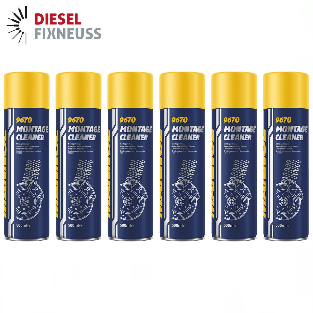 MANNOL 9670 Montage Cleaner Bremsenreiniger Teilereiniger Entfetter 6x500 ml