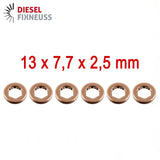 6x Kupfer Injektor Dichtring 13x7,7x2,5 mm – Injektor Dichtung