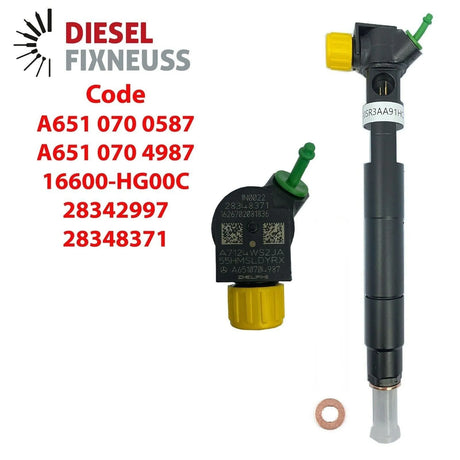 4x A6510704987-28342997 Injecteur Delphi Mercedes-Benz Classe C180 CDI C200 CDI