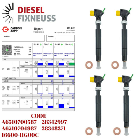 4x Injektor Einspritzdüse A6510700587 W204 W212 W207 200 220 CDI C-E-Klasse 651