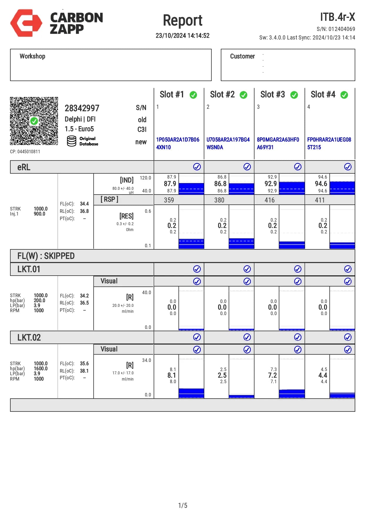 4x Injektor A6510703087 28307309 W204 W212 W207 200 220 CDI OM651