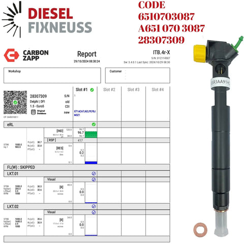 Einspritzdüse A6510703087 28307309 Mercedes Benz Sprinter 95-163 PS