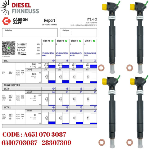 4x Einspritzdüse A6510703087 28307309 W204 W212 W207 200 220 CDI OM651