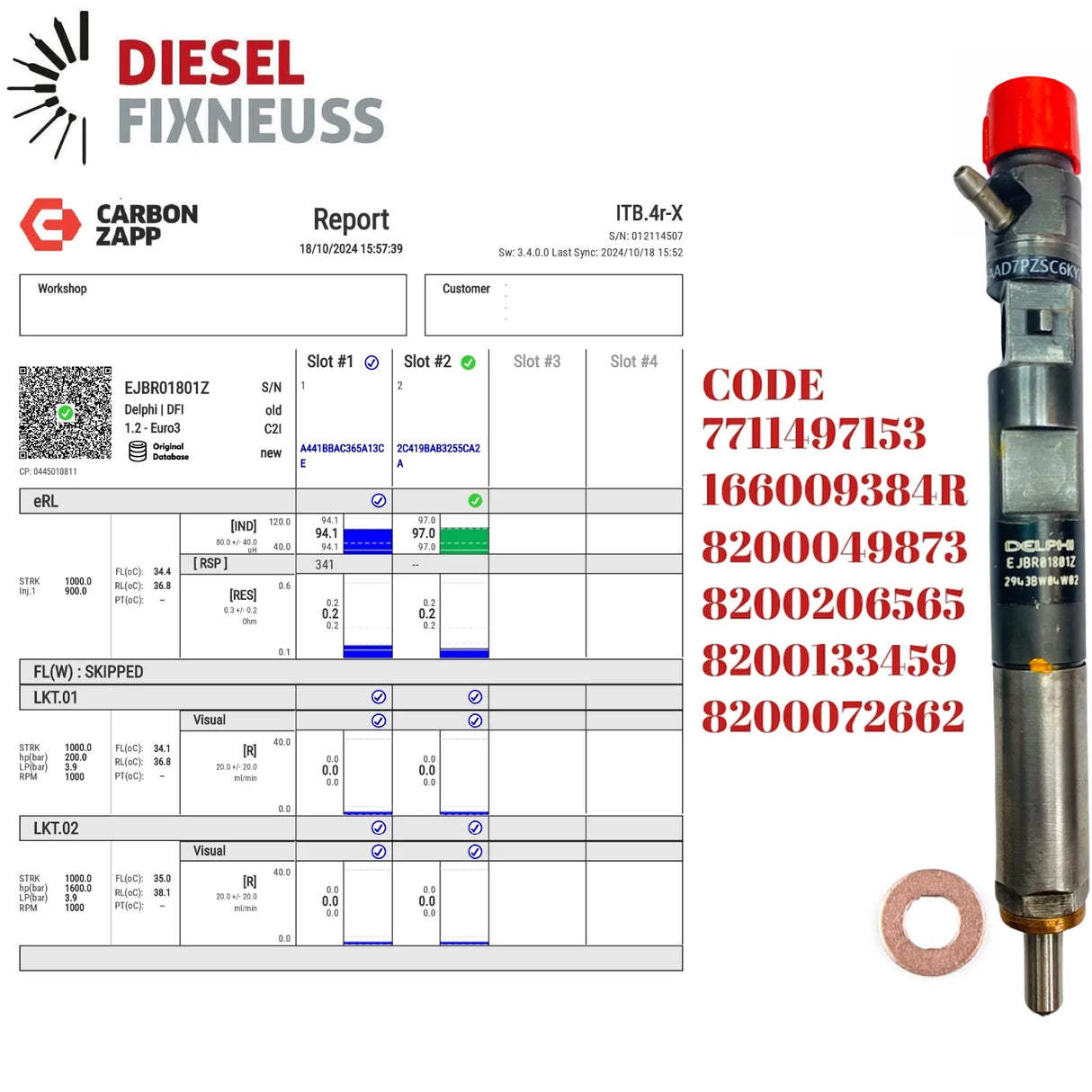 Einspritzdüse EJBR01801A Injektor Renault Clio Kangoo 1,5 dCi EJBR01801Z