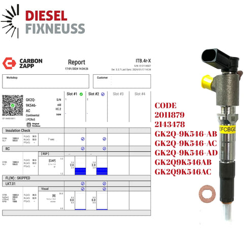 Injektor DENSO GK2Q-9K546-AC GK2Q-9K546-AB 2143478 Ford Transit 2,0 TD