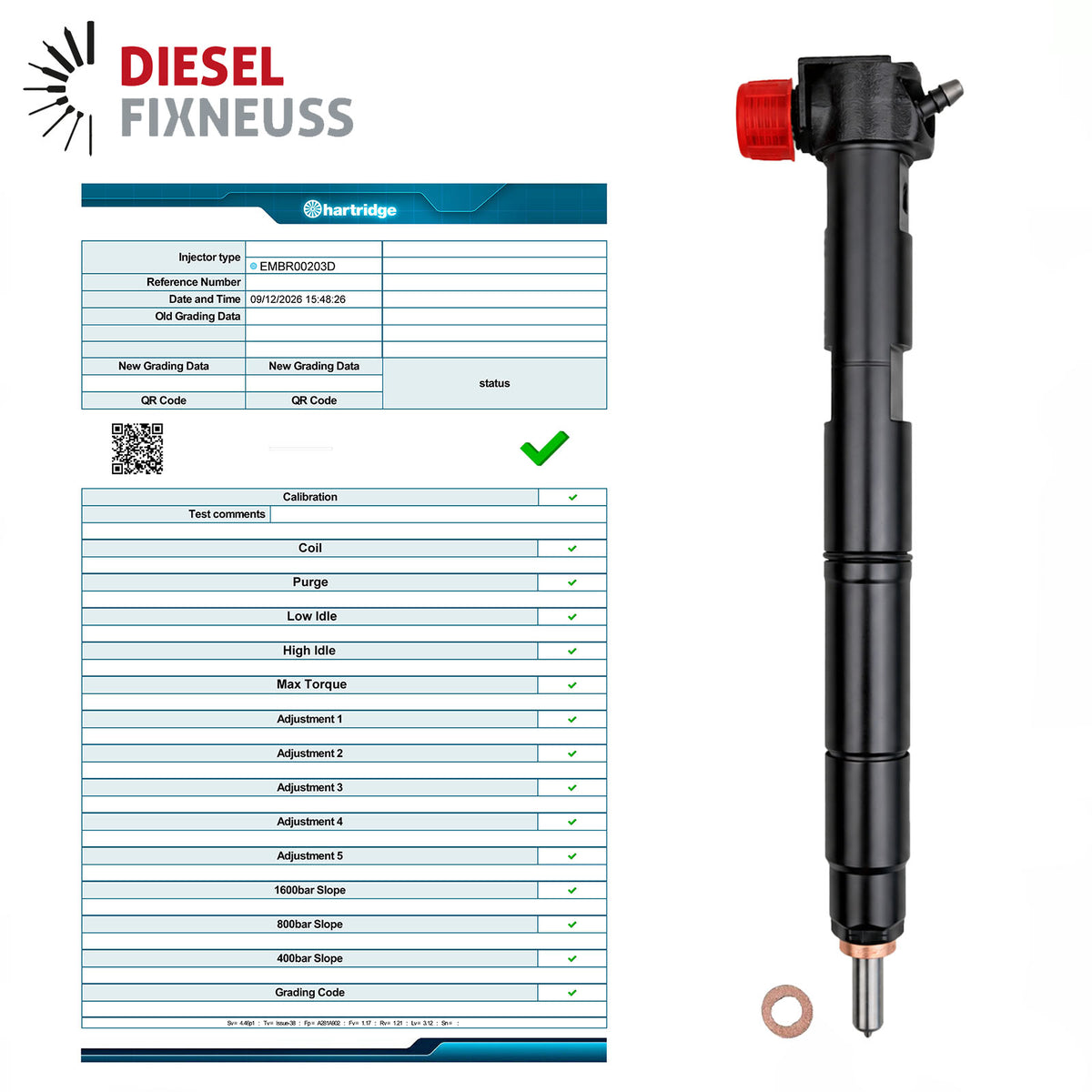 Fuel Injector EMBR00203D Hyundai 1.4 CRDi i30 226648 Injector 338002A780 66kW-