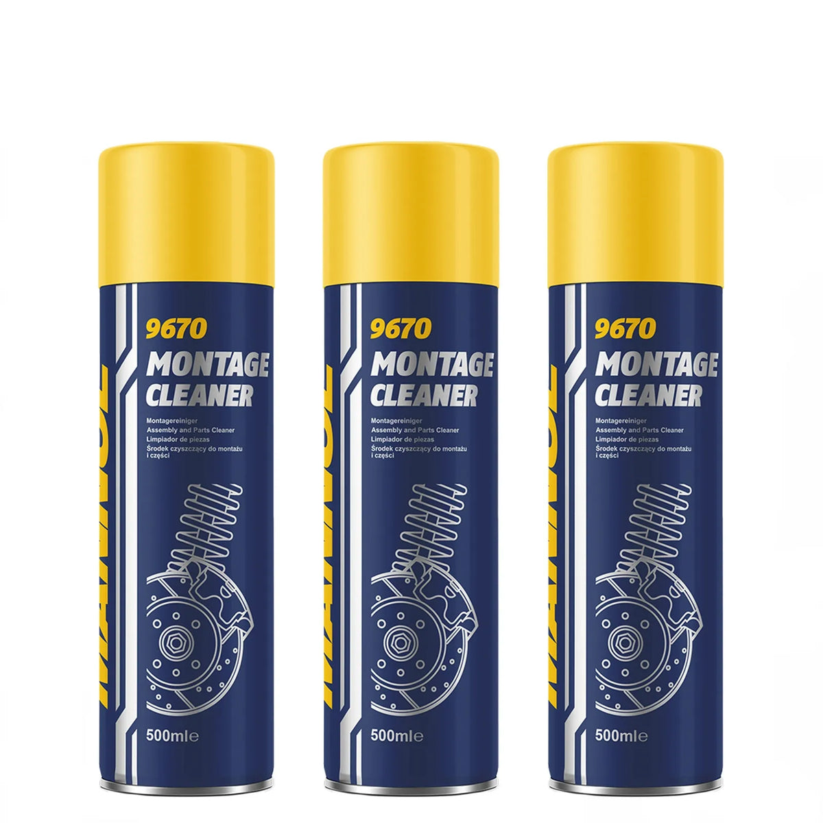 MANNOL 9670 Montage Cleaner Bremsenreiniger Teilereiniger Entfetter 3x500 ml